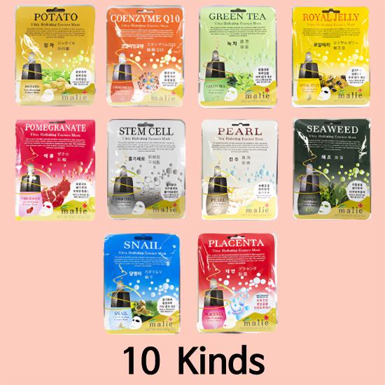 Тканевая маска для лица, увлажняющая эссенционная маска для ухода за кожей (10 видов) корейская косметика