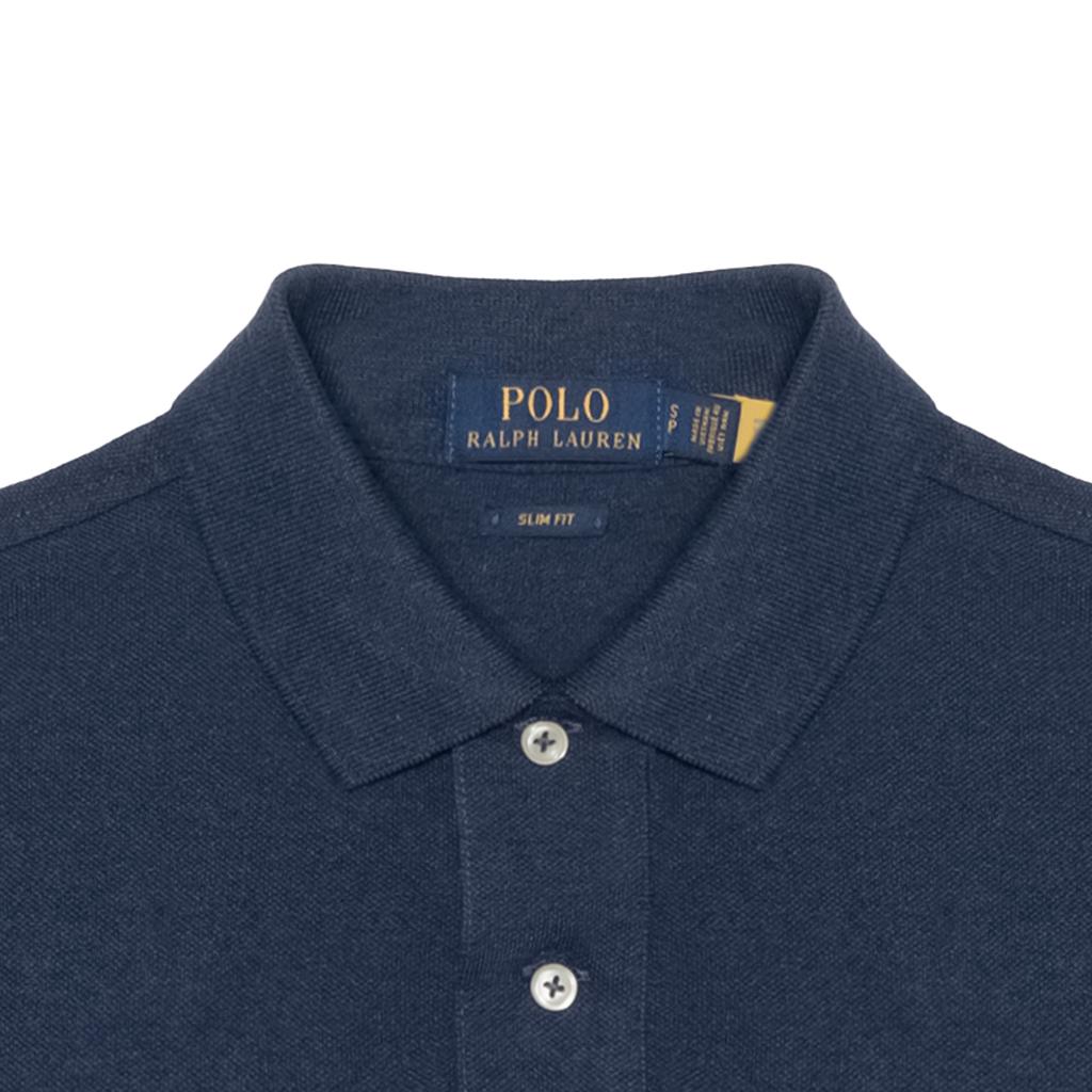 Polo Ralph Lauren Logo Slim Fit Рубашка поло с коротким рукавом Мужская верхняя часть Синяя 710536856-265