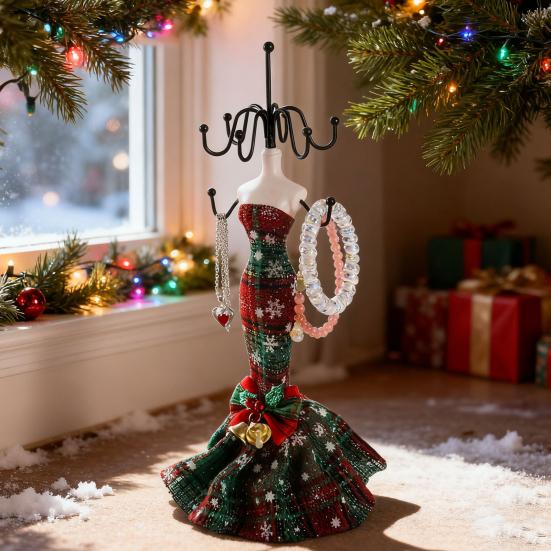 Рождественское Дерево для Хранения Украшений Манекен Подставка для Украшений Держатель для Ожерелий Органайзер для Серег и Колец