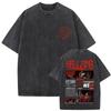 Hot Sale Anime Hellsing Abraham Van Helsing Vampire Alucard Print Tshirt Men Women Vintage Washed Cotton Summer Tee Oversize Top