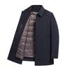 Winter Thickened Lapel Double-sided Woolen Coat Men's Full-length Down Jacket Wool Windbreaker Middle-aged and Elderly Medium-length Coat