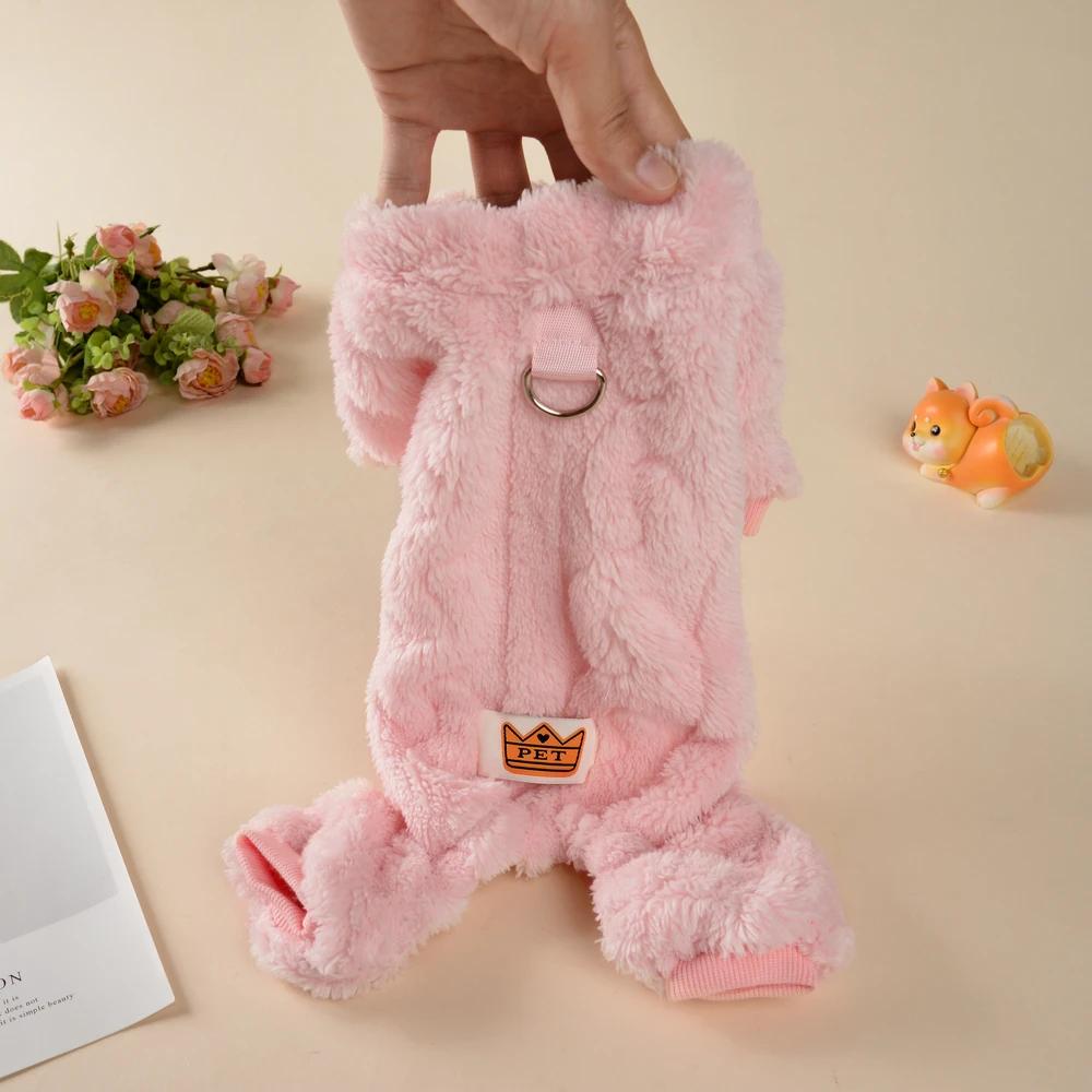 Pet Dog Jumpsuit for Small Medium Dogs Cats Winter Warm Fleece Dog Clothes Yorkshire Jacket Outfits French Bulldog Pug Clothing