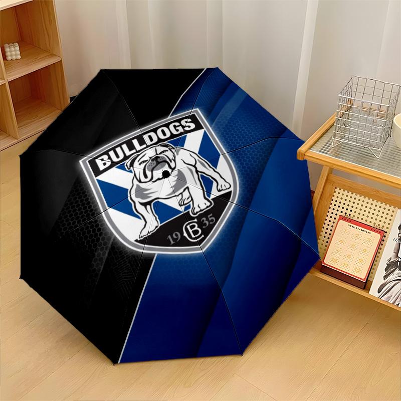 Canterbury-Bankstown Bulldogs Print Auto 8?Ribs Folding Umbrella Wind Resistant Lightweight Automatic Umbrella For Daily Travel