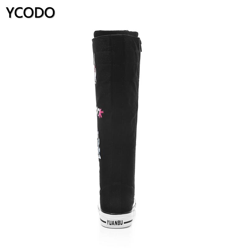 Весенне-осенние женские ботинки, парусиновые сапоги до середины икры, повседневная обувь с высоким берцем, длинные сапоги, удобные ботинки на плоской подошве со шнуровкой, размер 34-43