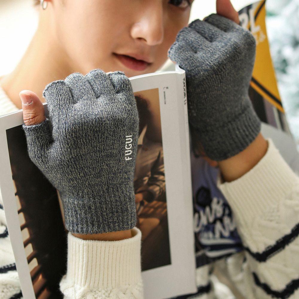 Two Finger Unisex Short Half Finger Driving Mittens Cycling Gloves Man Gloves  Mittens