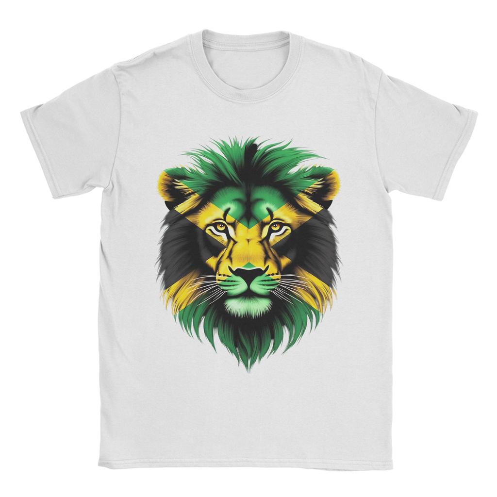 Jamaica Flag Lion Face T Shirt Summer Jamaica Lovers TShirts Cotton Breathable Oversize Top Tees Short Sleeve Vintage Tops