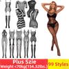 New Fashion Plus Size Women Fishnet Body Stocking Underwear Sexy Bodysuit Lingerie