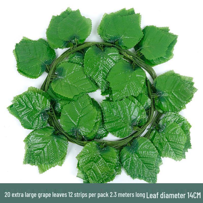 Rattan Artificial Grape Leaf Vine - Green Plant Decor Strips for Landscaping