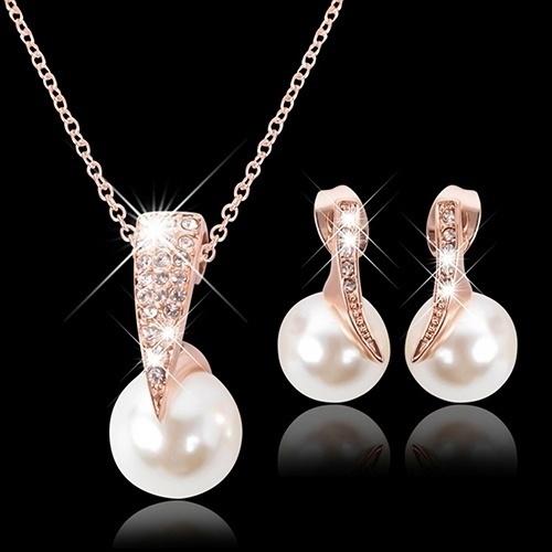 Delysia King 3 шт. женские модные жемчужные серьги ожерелье комплект ювелирных изделий высшего качества стразы невесты вечерние серьги