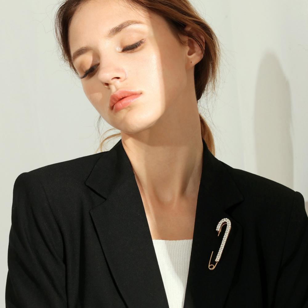 Большая безопасная булавка золотого цвета, джинсовая пряжка, роскошные хрустальные зажимы, шарф