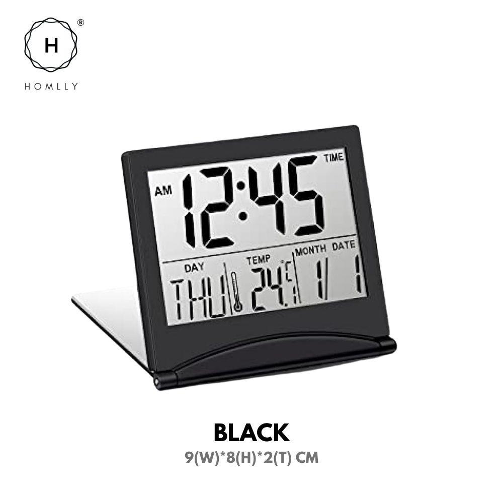 Homlly Slim Digital Travel Alarm LCD Clock with Calendar Timer Temperature Snooze Mode
