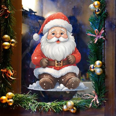 Fun-f259 Санта-Клаус Снежная атмосфера Украшенные стеклянные окна и двери Наклейки на окна