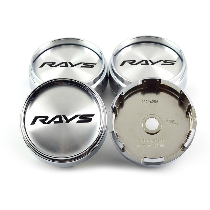 4pcs 66mm Silver Car Wheel Center Hub Caps Rays Emblem For Rays Volk Racing Wheel