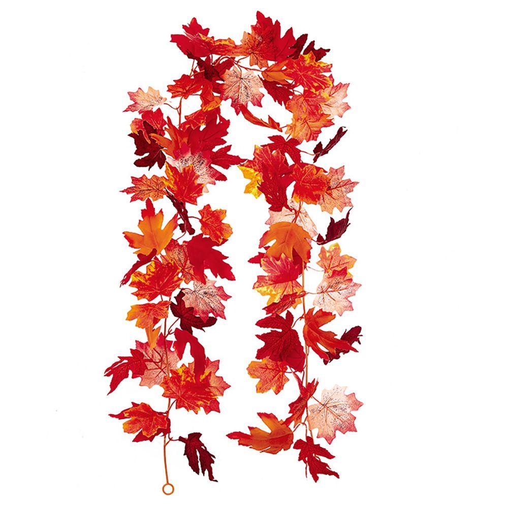 Autumn Color Rattan Lifelike Plant Simulation Maple Leaf Hanging Wreath Fall Maple Leaves Garland