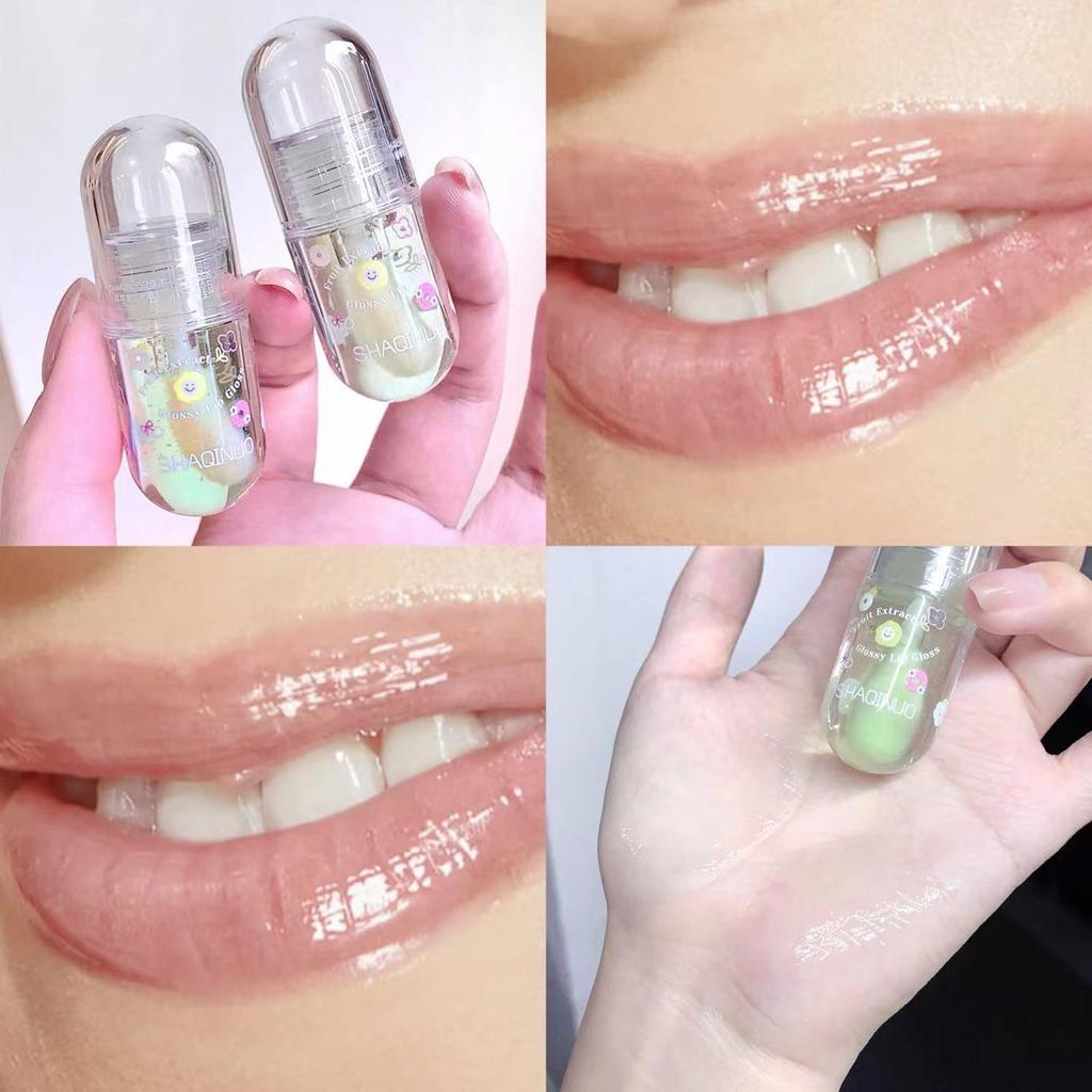 SHAQINUO Увлажняющее масло для губ Уход за губами против трещин Бальзам для губ с фруктовым вкусом Питательные губы Блеск для губ