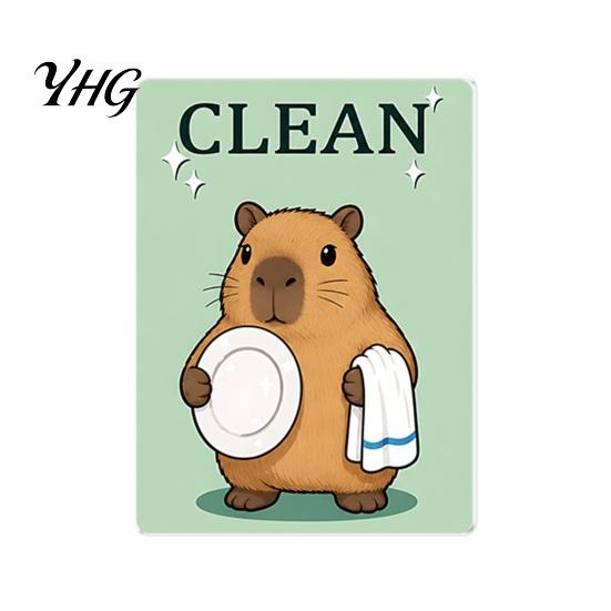 Animal Magnetic Decoration Clean Dirty Dishwasher Magnet, Acrylic Cartoon Sign, Decorative Kitchen Supplies Double-Sided & Magnet for Heavy Duty Sign