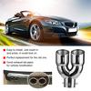 Car Dual Exhaust Tail Pipes 201 Stainless Steel Muffler Tips 63?76?220