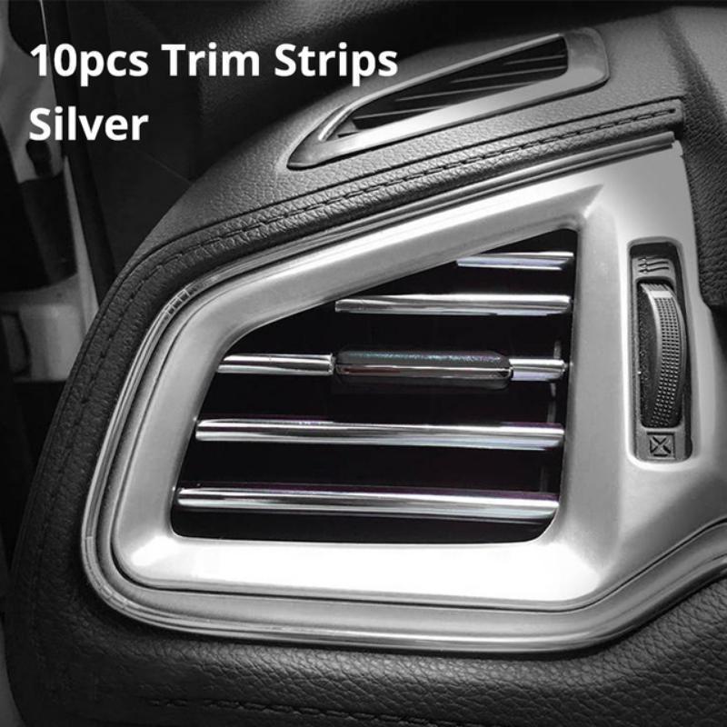 10 шт., вентиляционная решетка, переключатель, обод, наклейка, U-образный стиль, декоративная полоса для кондиционера, интерьер, экстерьер, сделай сам, стайлинг автомобиля