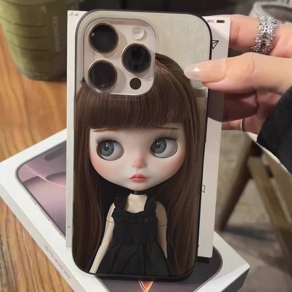 Темная милая кукла Арт для IPhone 16 15 14 13 12 11 17 Pro Max Plus Волна Гофрированный чехол для телефона Защитный от падения