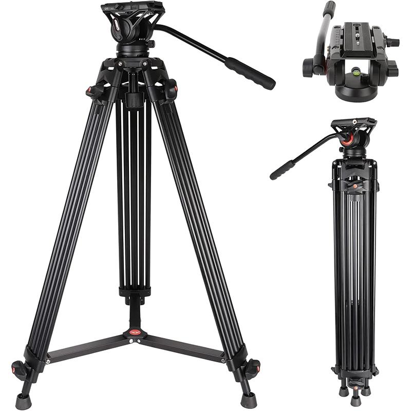 COMAN KX3636 Профессиональные сверхмощные штативы для фотоаппаратов с быстросъемной пластиной и штативом с жидкостной головкой на 360 ° для видеокамер DSLR