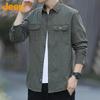 Jeep Мужская повседневная рабочая рубашка с длинным рукавом