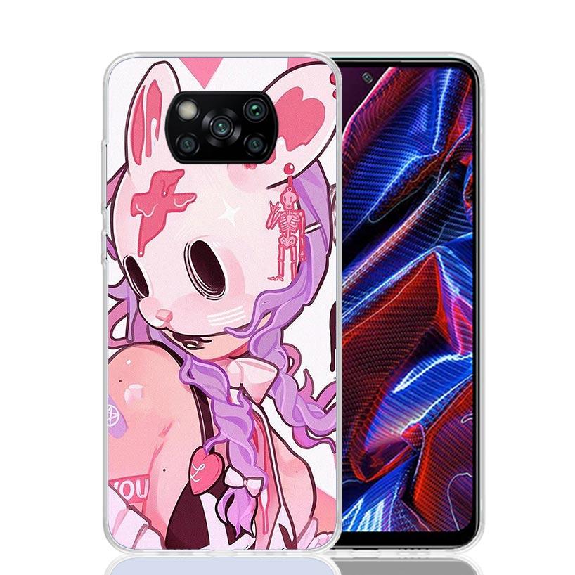 Милый Аниме Девушка INS Чехол для Телефона Для Xiaomi Poco F7 Ultra X7 X6 Pro X5 Redmi 15 15C 13 13C 12 12C 10 10A 10C 9 9A 9C 9T Оболочка Poco