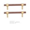 2 Sets Cabinet Pulls Walnut Brass Kitchen Furniture Cabinet Hardware Decorative Small Drawer