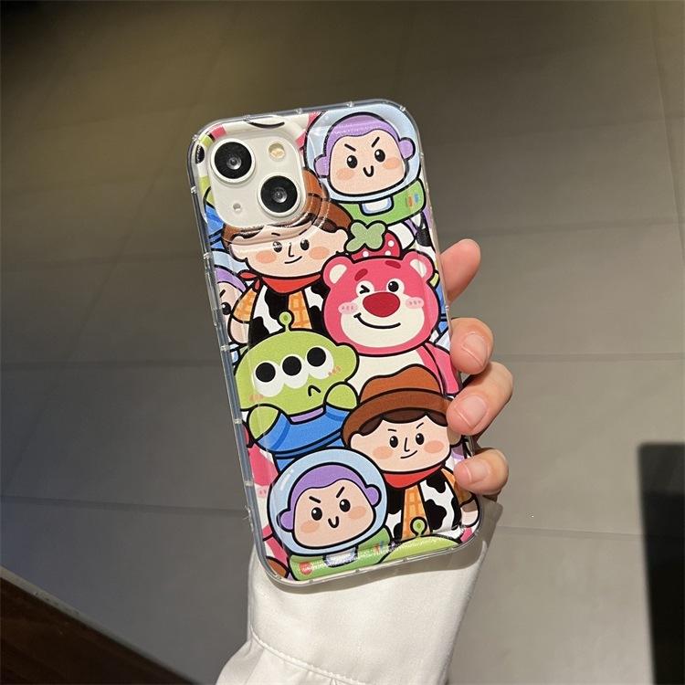 Мультяшный 15-этажный чехол для мобильного телефона iPhone14promax Apple 13/12 с подушкой безопасности, противоударный 11, мягкий чехол