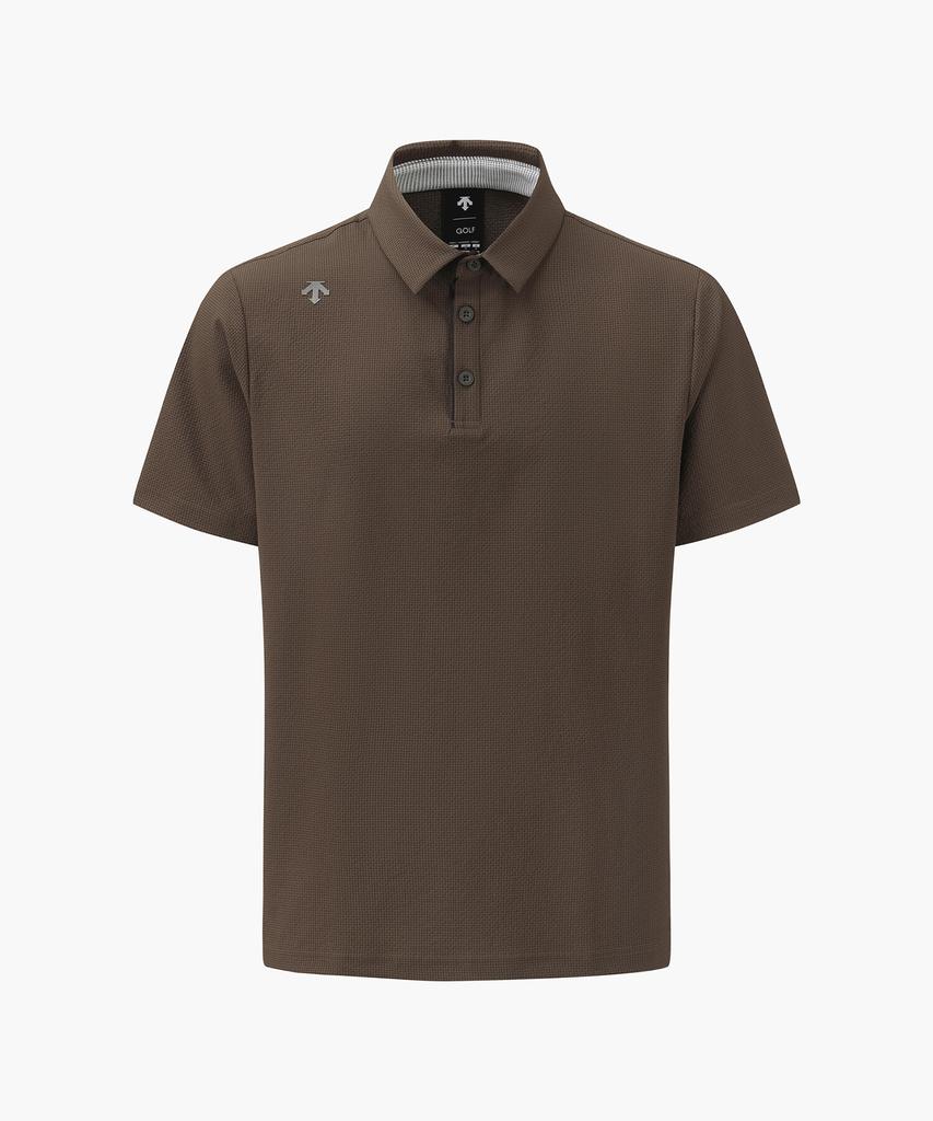 DESCENTE GOLF Men'S Seersucker Collared Short Sleeve T-Shirt Dr31Mfts71
