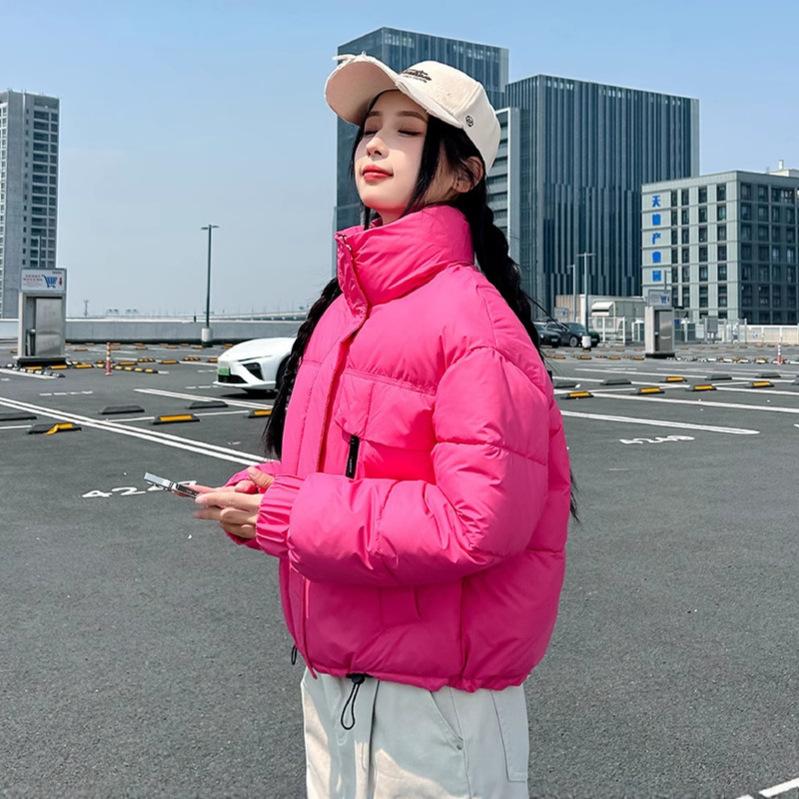 Cotton clothes short new stand-up collar simple thickened small foreign style bread clothes jacket popular women's clothing