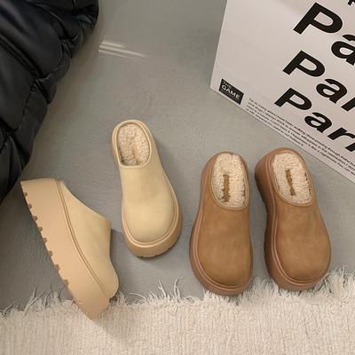 Баотоу полутапочки женские уличные весенние новые на толстой подошве с увеличением высоты короткие ле ленивые