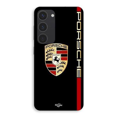 Чехол для телефона - MANIACASE - Samsung Galaxy S23 - Силикон - Мягкий - Черный с логотипом PORSCHE