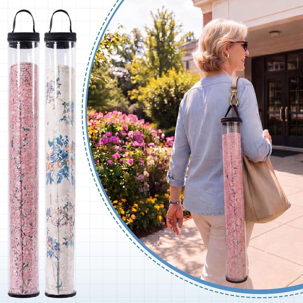 Portable Storage Bag With Carrying Handle Zipper Storage Bag for Table Mat Round Storage Tube
