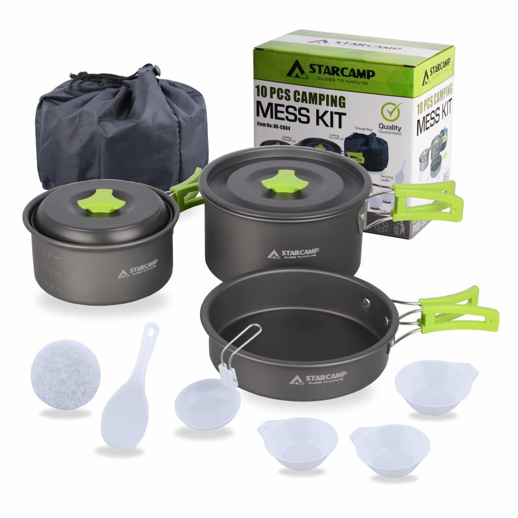 STARCAMP 2-3 Person Aluminium Outdoor Cookware Set Picnic Camping Mess Kit for Cooking