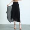 Women One-piece Skirt Chiffon Wrap Summer High Waist Show Thin Sweet Lady Midi Seaside Ruffled Wrap Skirts