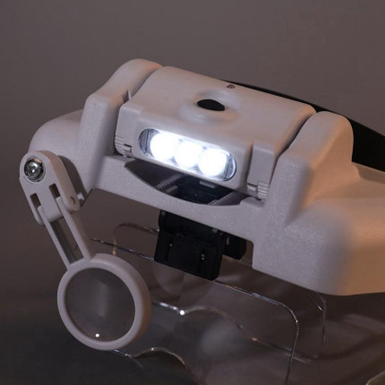 Headband Illuminated Magnifier Rechargeable Repair Solder Magnifying Glasses Interchangeable Lens Third Hand Loupe for Soldering