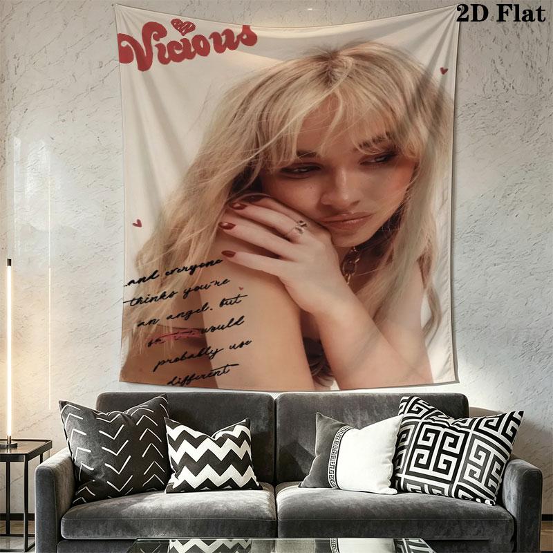 Sabrina Carpenter Melody Wall Hanging Printed Fabric Blanket Decorative Tapestries for Bedroom Living Room Home Decor