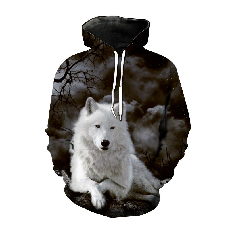 Весенние новые модные толстовки с капюшоном с принтом животных волка 3D для мужчин и женщин повседневная толстовка с капюшоном