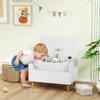 Children's toy chest, children's storage chest, foldable lid and open compartment, 60x40x43cm, white