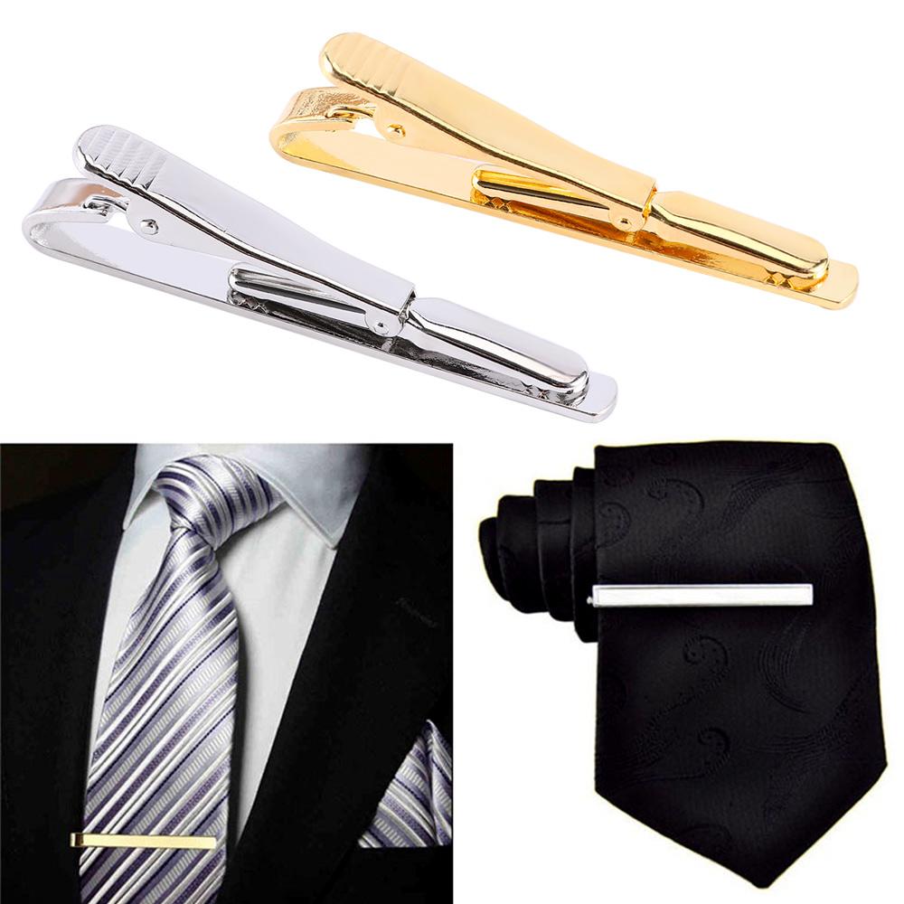 Silver Gold Toned Stainless Steel Simple Necktie Clasp for Men Gift Metal Tie Clip Pin Suit Clip