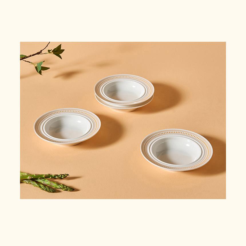 CORELLE Rosemont Ceramic Low Bowl 4p Tableware Ivory-Orange