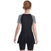Girls 2 Piece Swim Set Boycut Bodysuit Swim Skirt Cover Up UPF 50+ Rashguard Bathing Suit