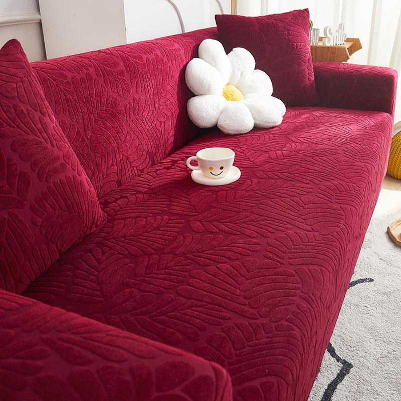 Simple Style Jacquard Velvet Fabric Sofa Cover Cover Type All Inclusive Non Slip Breathable Modular Sofa Universal for All Seasons