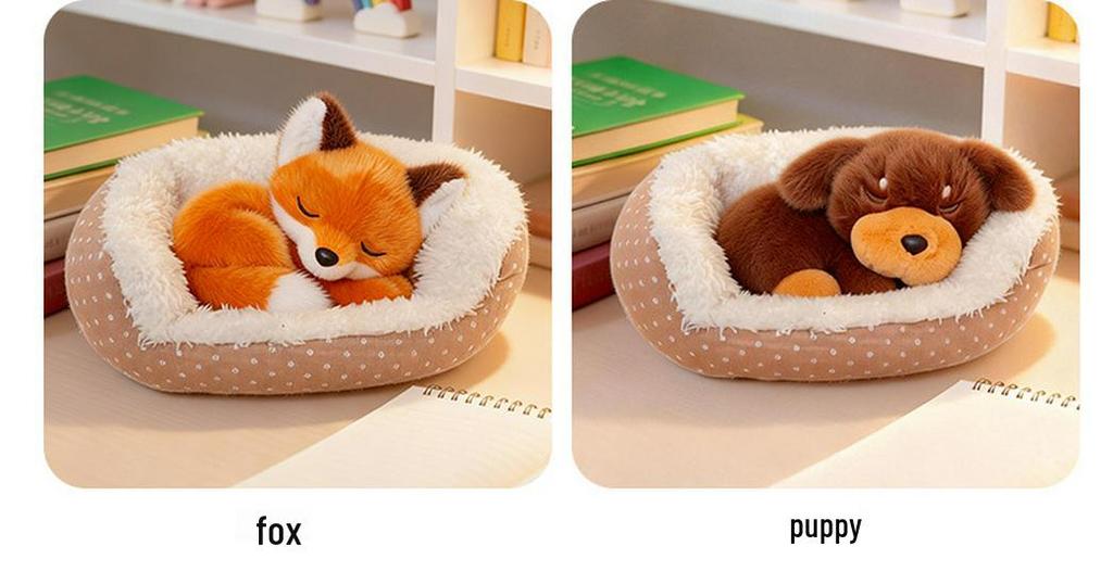 Calico Cat Lamb Nap Nest Plush Toy - Cute and Healing Desk Companion Doll