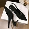2024 весна и лето новые остроносые сексуальные темпераментные босоножки с неглубоким носком Туфли на высоком каблуке босоножки туфли-лодочки