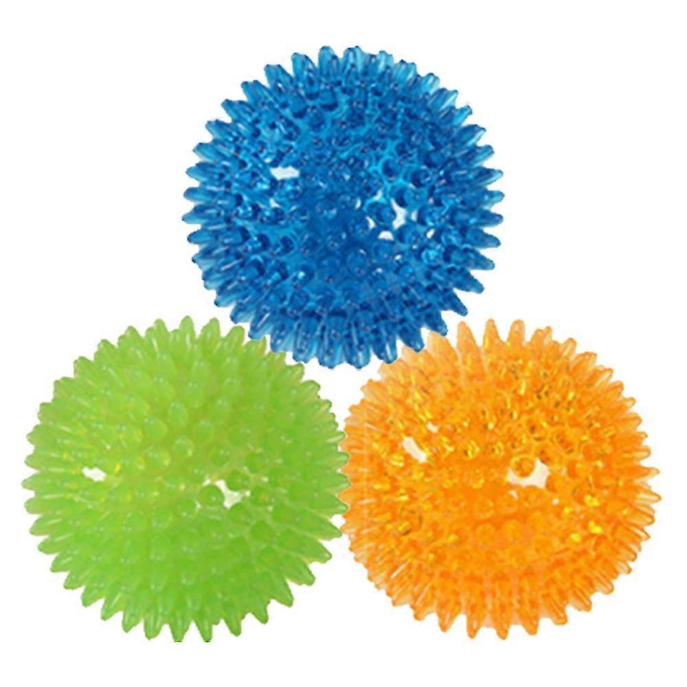 A set of spikey dog toy balls for small dogs, dog chew toys for their teeth