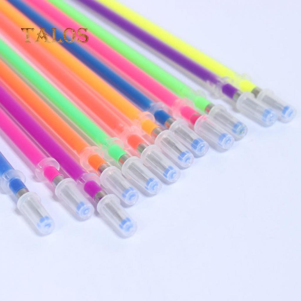 Talos 12/24/36/48 Flash Gel Pen Refills Colors Drawing Office Stationery Craft Marker