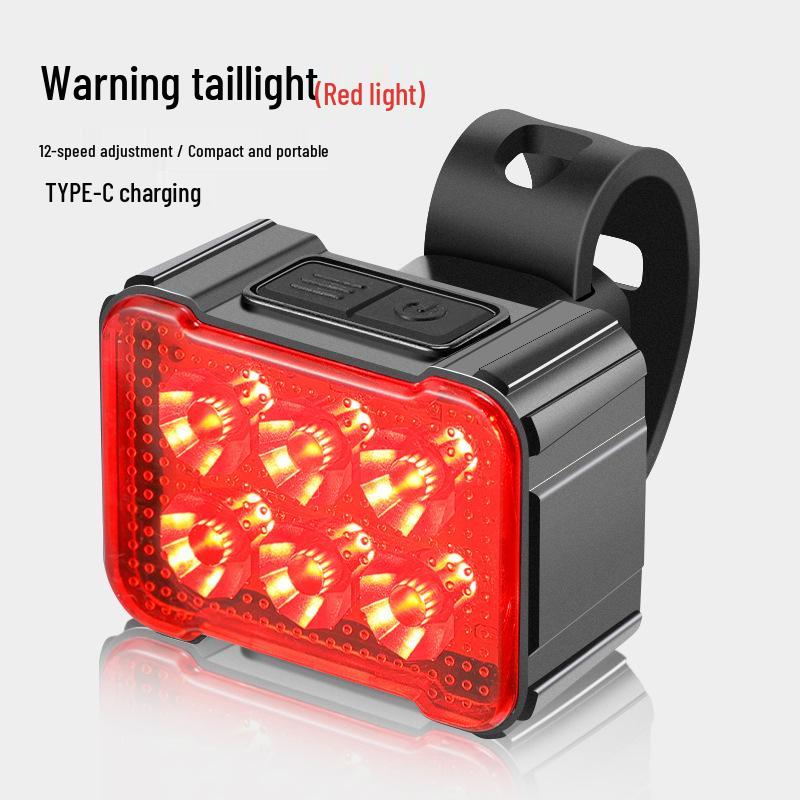 Rechargeable High-Beam Bike Light Set: Front Flashlight & Rear Taillight for Night Cycling