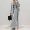 2024 New Cotton-Linen Striped Loose Fit Dress - Large Size, Elegant Design
