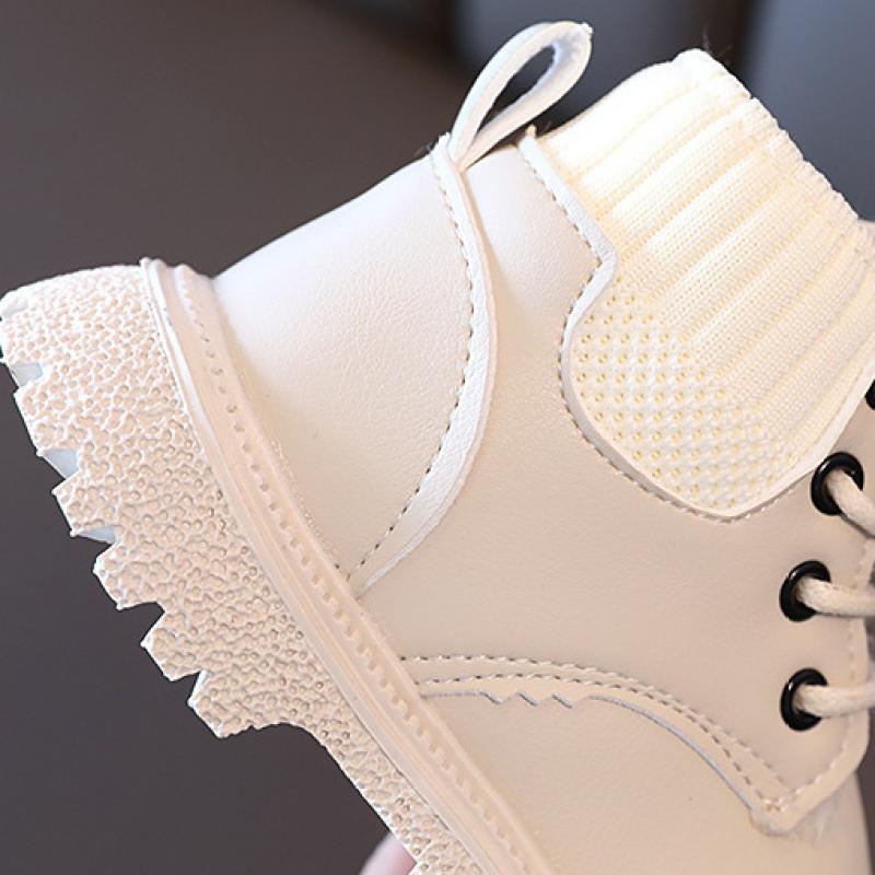 Новые детские туфли из флиса и хлопка, короткие сапоги, зимние сапоги для девочек, детская обувь, кожаные сапоги для мальчиков